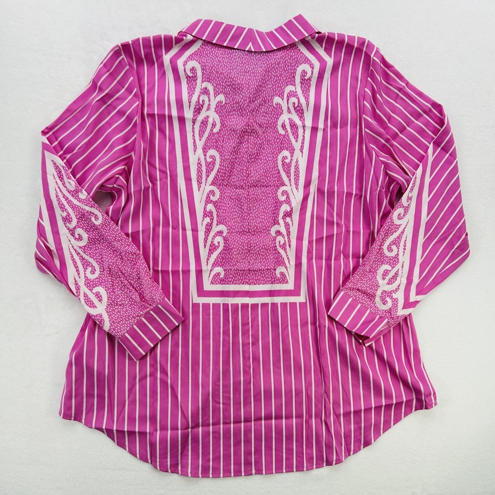 Bob Mackie Shirt Womens Extra Large Pink Button Up Western Cowboy Ladies NEW! - Picture 7 of 16